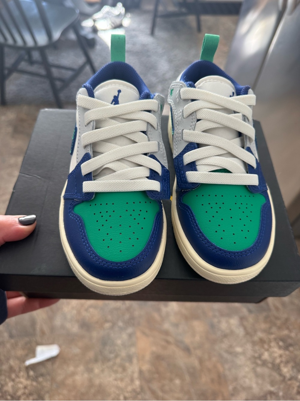 Kids Green & Blue Low-Top Nikes